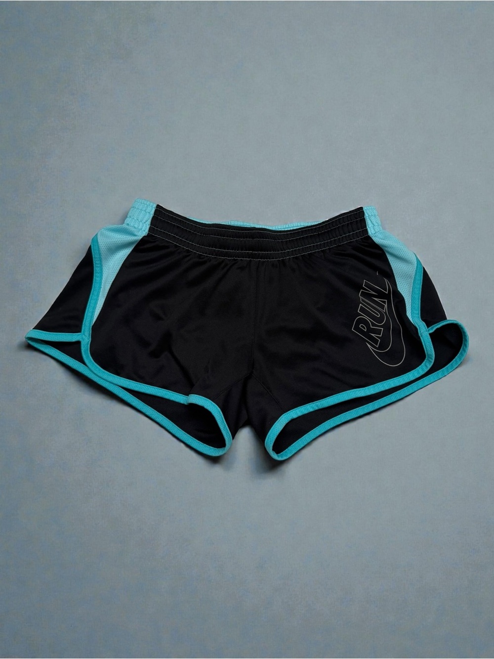 Nike Women’s Black Athletic Shorts with Teal Trim